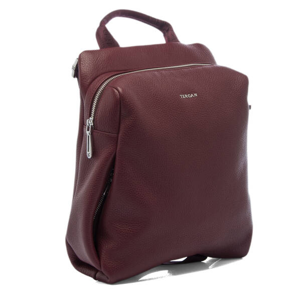 Bordo Hakiki Deri Kadın Sırt Çantası - S1SR00079384-M71 - 2