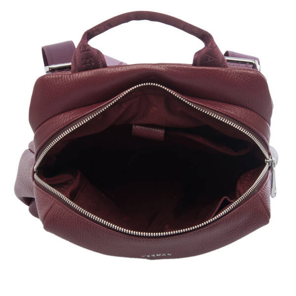 Bordo Hakiki Deri Kadın Sırt Çantası - S1SR00079384-M71 - 4