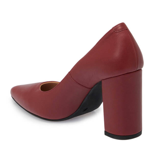 Bordo Deri Kadın Topuklu Ayakkabı - K24S1AY67598-N77 - 2