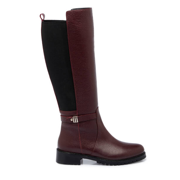 Bordo Deri - Tekstil Kadın Çizme - K25K1CM68263-M71 - 3