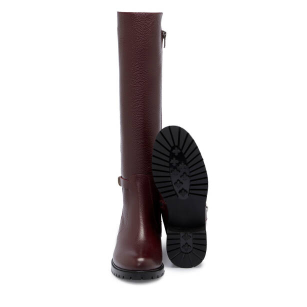 Bordo Deri - Tekstil Kadın Çizme - K25K1CM68263-M71 - 4