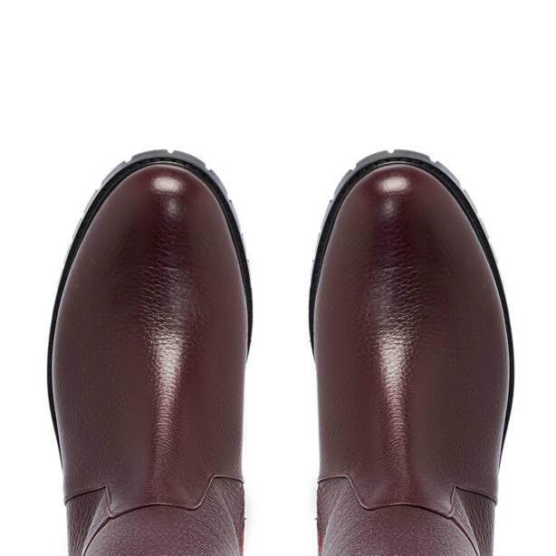 Bordo Deri - Tekstil Kadın Çizme - K25K1CM68263-M71 - 5