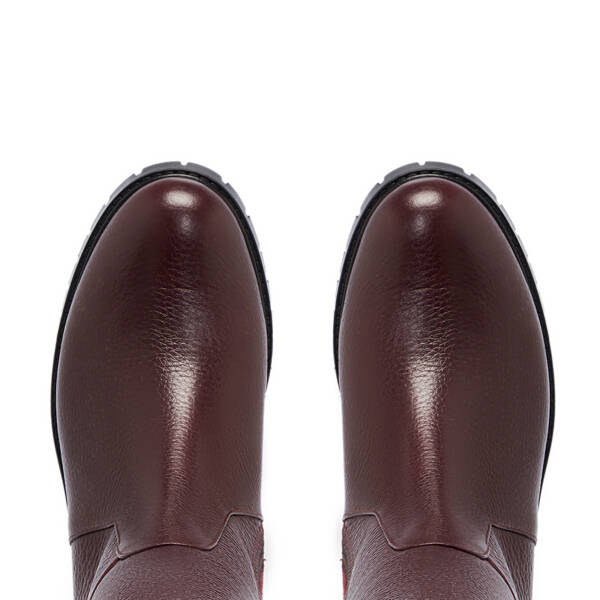 Bordo Deri - Tekstil Kadın Çizme - K25K1CM68263-M71 - 5