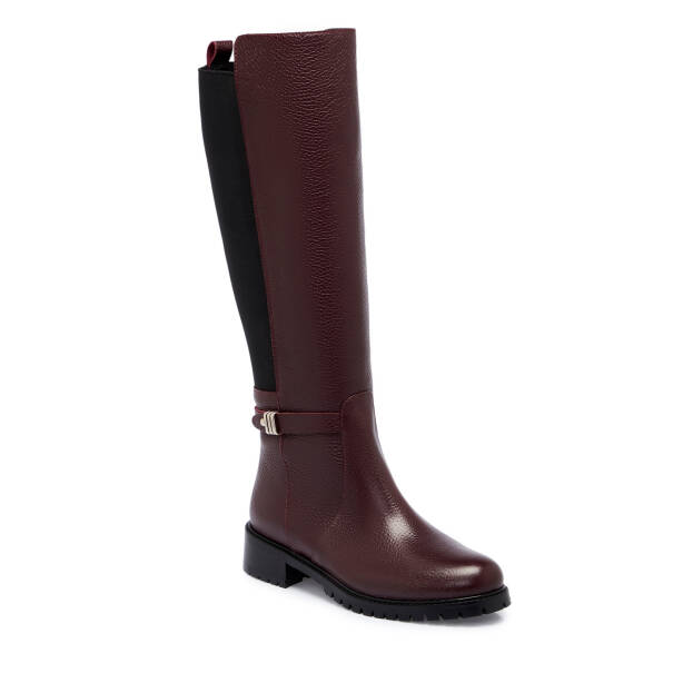 Bordo Deri - Tekstil Kadın Çizme - K25K1CM68263-M71 - 2