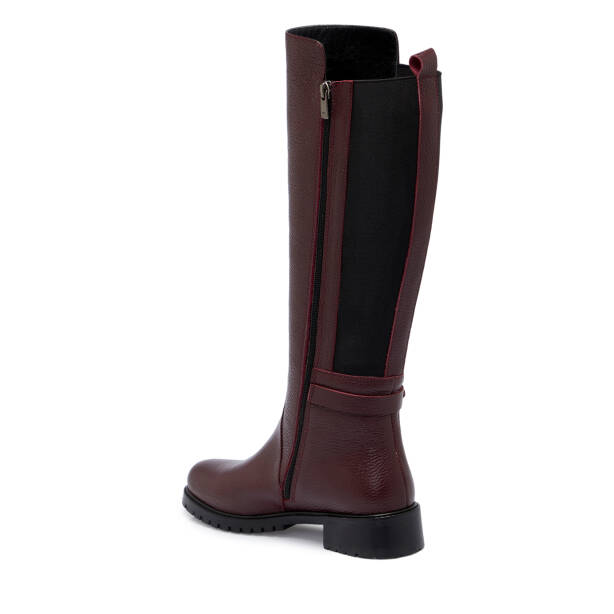 Bordo Deri - Tekstil Kadın Çizme - K25K1CM68263-M71 - 3