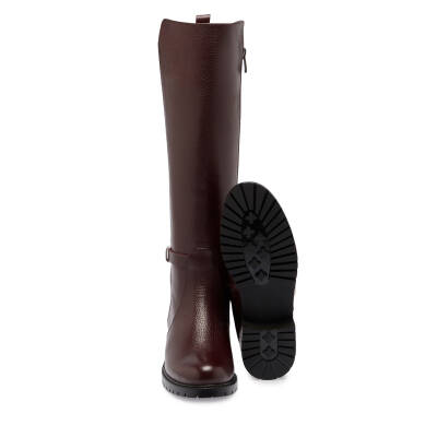  Bordo Deri-Tekstil Kadın Klasik Çizme - K24K1CM67712-M71 - 4