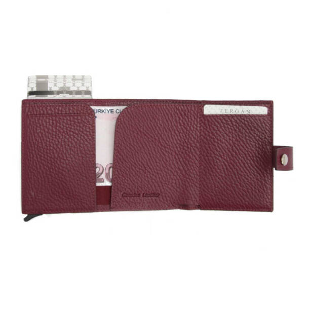 Bordo Hakiki Deri Unisex Kredi Kartlık - S1KK00000263-M71 - 4