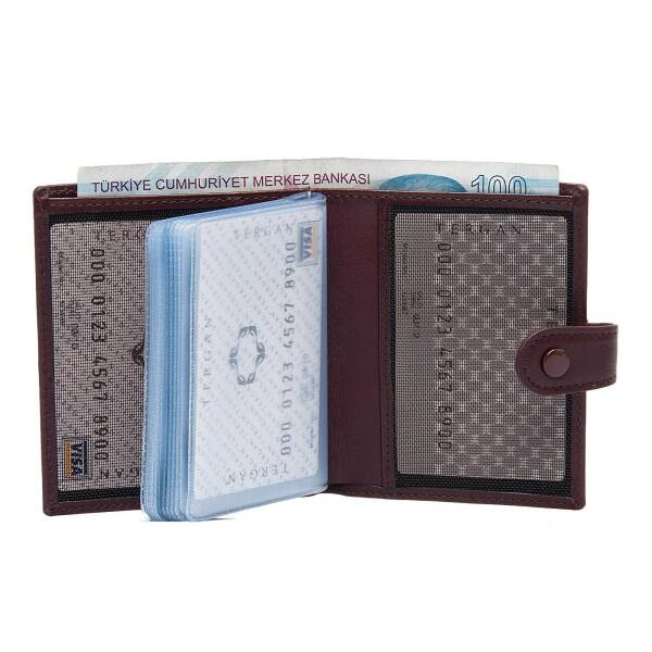 Bordo Deri Unisex Kredi Kartlık - S1KK00001323-X31 - 3