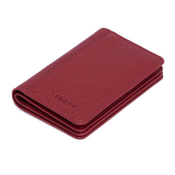 Bordo Hakiki Deri Unisex Kredi Kartlık - S1KK00001601-M71 