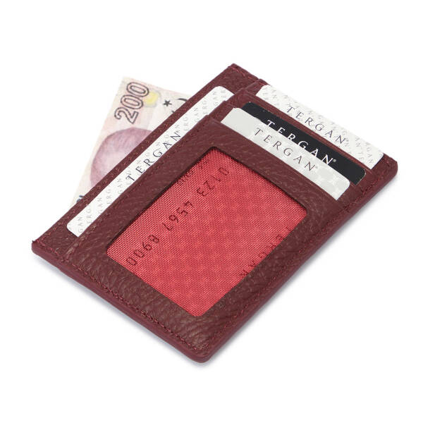 Bordo Deri Unisex Kredi Kartlık - S1KK00001676-M71 - 2