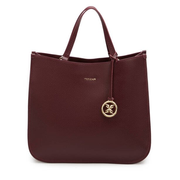 Bordo Hakiki Deri Kadın Çapraz Askılı Çanta - S25K1BC80455-M71 