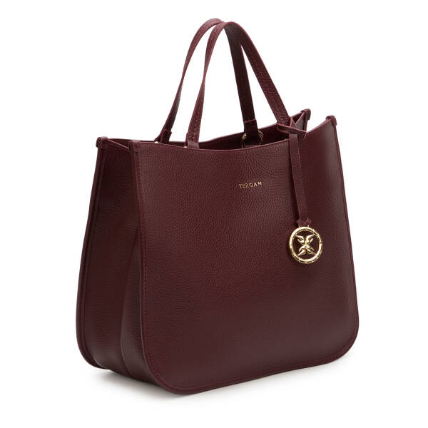 Bordo Hakiki Deri Kadın Çapraz Askılı Çanta - S25K1BC80455-M71 - 2