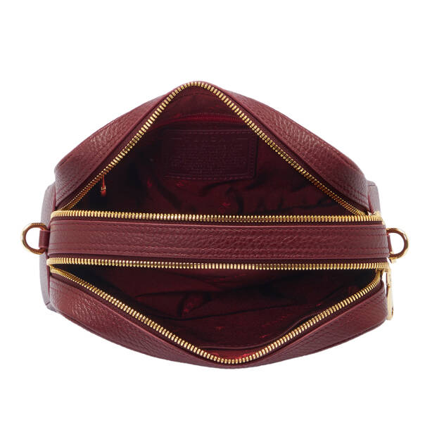 Bordo Hakiki Deri Kadın El Çantası - S26K1BC80356-M71 - 4