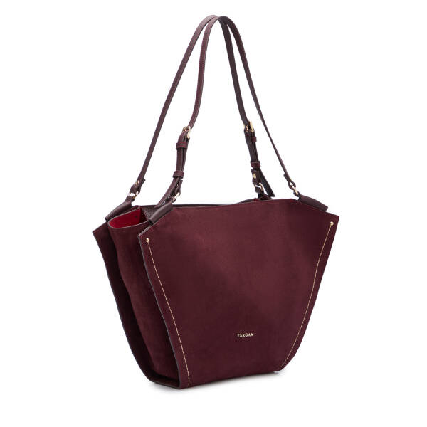 Bordo Hakiki Deri Kadın Omuz Çantası - S25K1BC80533-V6M - 2