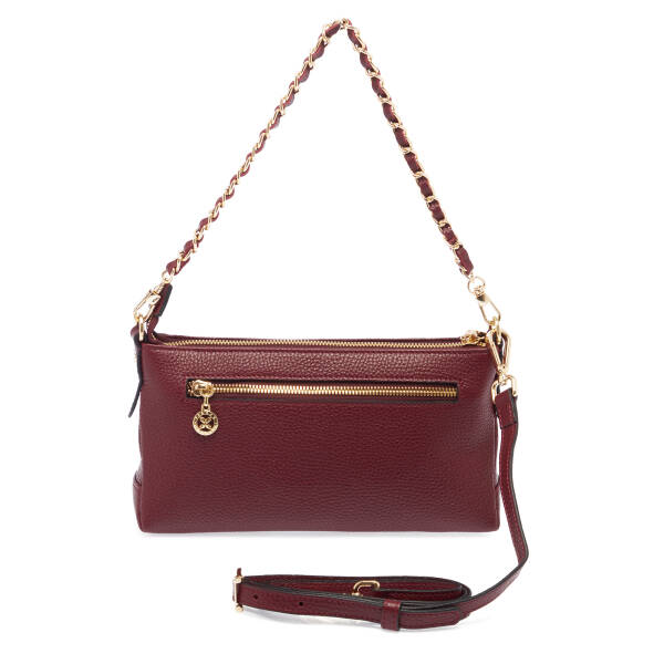 Bordo Hakiki Deri Kadın Omuz Çantası - S26K1BC79149-M71 - 3