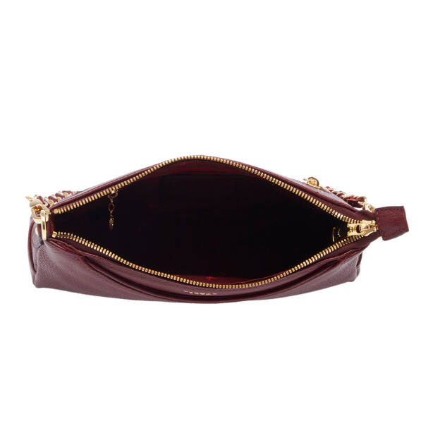 Bordo Hakiki Deri Kadın Omuz Çantası - S26K1BC79149-M71 - 4