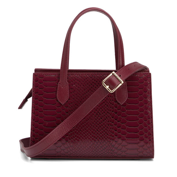 Bordo Hakiki Deri Kadın Omuz Çantası - S26K1BC80602-F9J - 3