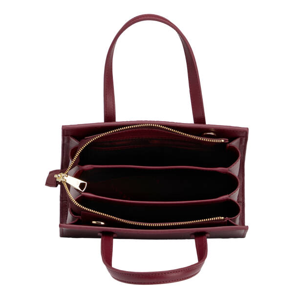 Bordo Hakiki Deri Kadın Omuz Çantası - S26K1BC80602-F9J - 4