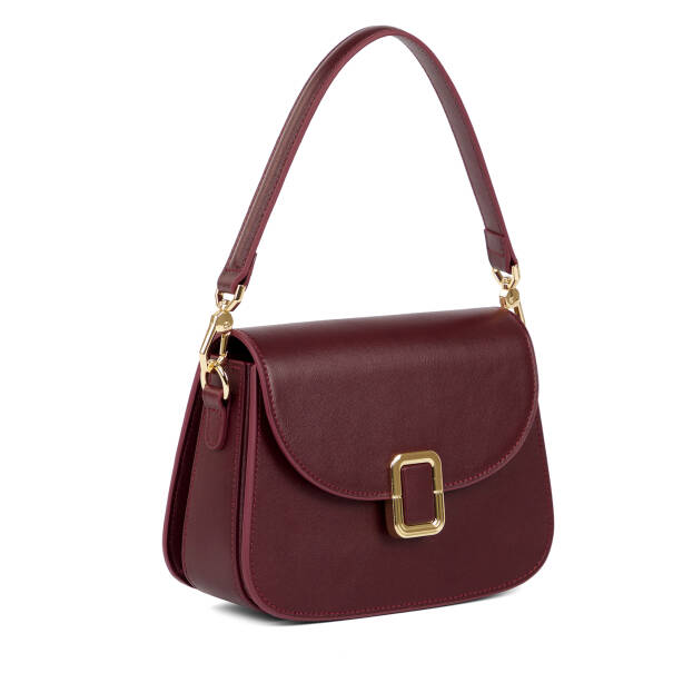 Bordo Hakiki Deri Kadın Omuz Çantası - S26K1BC80630-X31 - 2