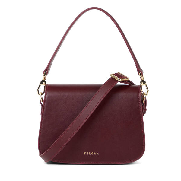 Bordo Hakiki Deri Kadın Omuz Çantası - S26K1BC80630-X31 - 3
