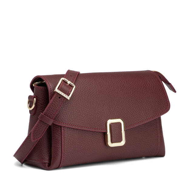 Bordo Hakiki Deri Kadın Omuz Çantası - S26K1BC80635-M71 - 2