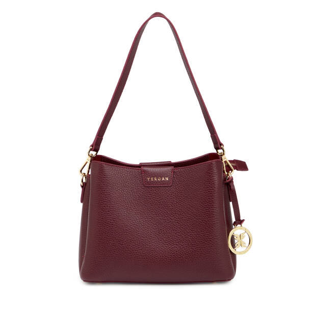Bordo Hakiki Deri Kadın Omuz Çantası - S26Y1BC80172-M71 - 1