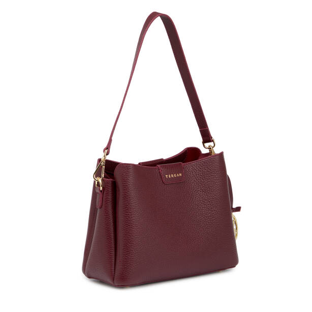 Bordo Hakiki Deri Kadın Omuz Çantası - S26Y1BC80172-M71 - 2