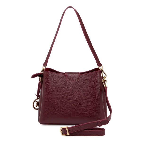 Bordo Hakiki Deri Kadın Omuz Çantası - S26Y1BC80172-M71 - 3