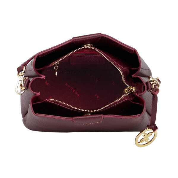 Bordo Hakiki Deri Kadın Omuz Çantası - S26Y1BC80172-M71 - 4