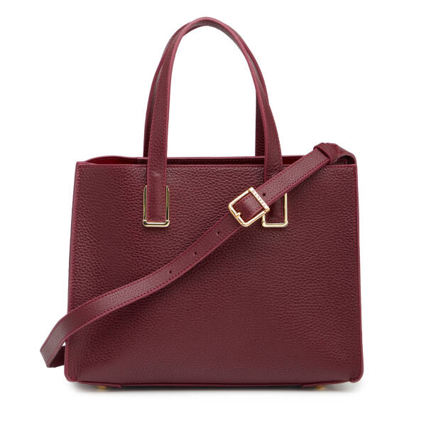 Bordo Hakiki Deri Kadın Omuz Çantası - S26Y1BC80487-M71 - 3