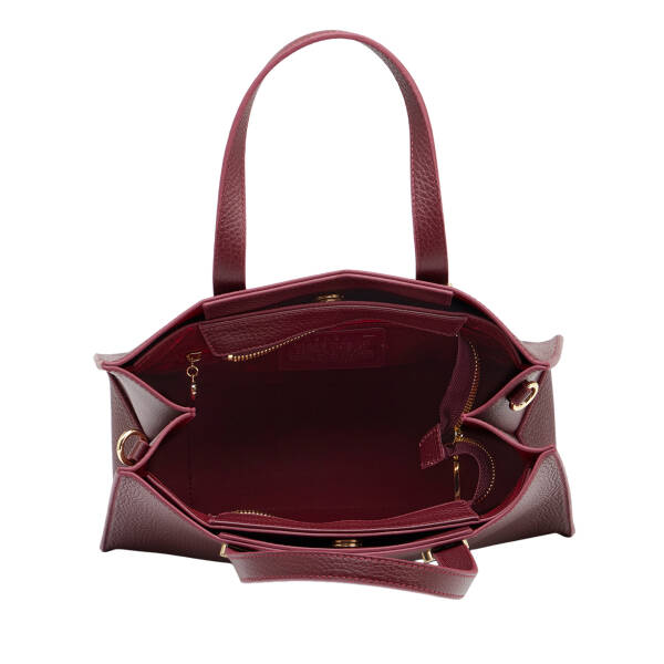 Bordo Hakiki Deri Kadın Omuz Çantası - S26Y1BC80487-M71 - 4