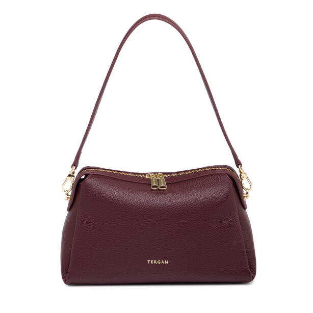 Bordo Hakiki Deri Kadın Omuz Çantası - S26Y1BC80566-M71 
