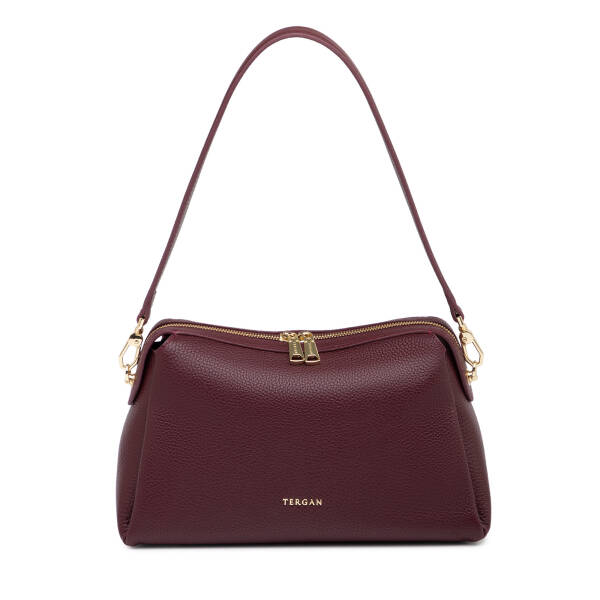 Bordo Hakiki Deri Kadın Omuz Çantası - S26Y1BC80566-M71 - 1