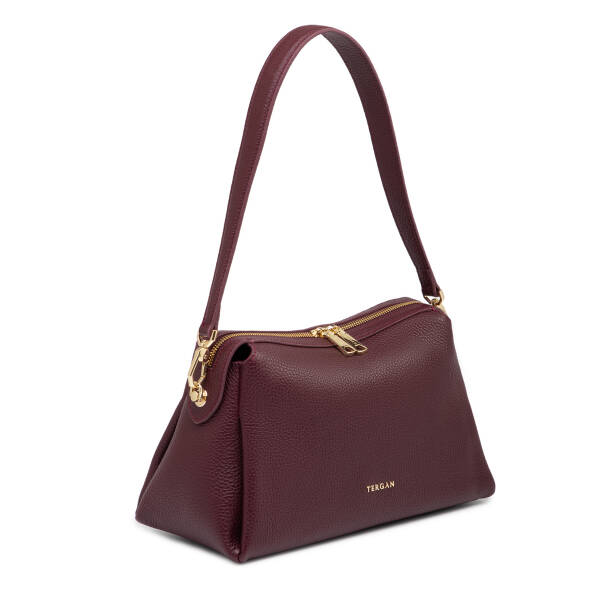 Bordo Hakiki Deri Kadın Omuz Çantası - S26Y1BC80566-M71 - 2
