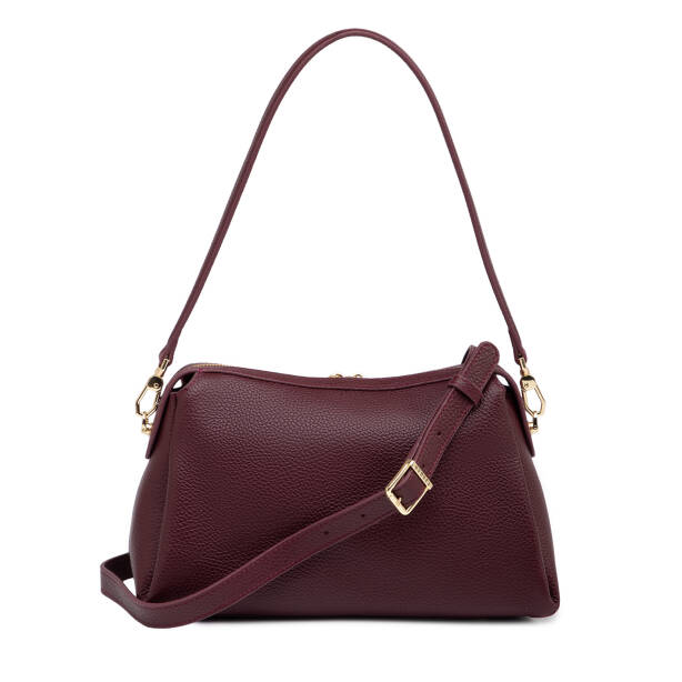 Bordo Hakiki Deri Kadın Omuz Çantası - S26Y1BC80566-M71 - 3