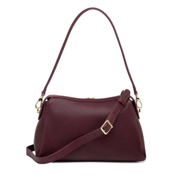 Bordo Hakiki Deri Kadın Omuz Çantası - S26Y1BC80566-M71 - 3