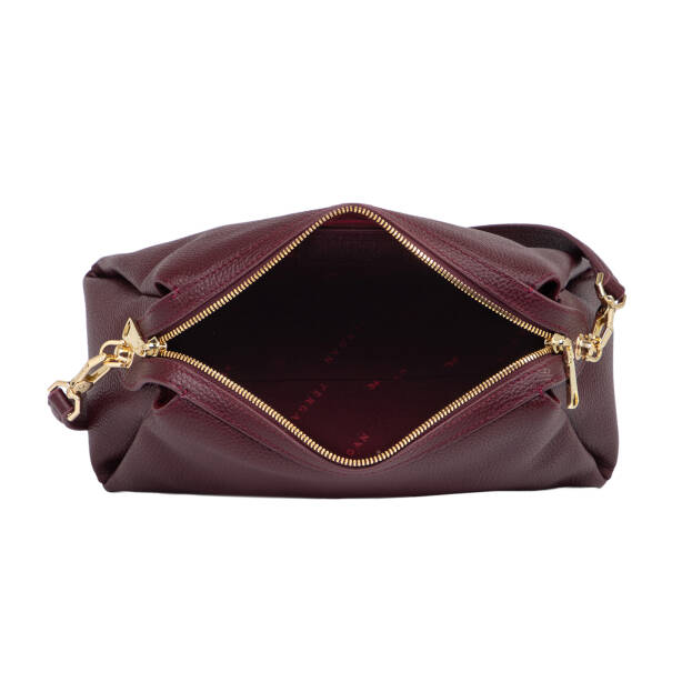 Bordo Hakiki Deri Kadın Omuz Çantası - S26Y1BC80566-M71 - 4