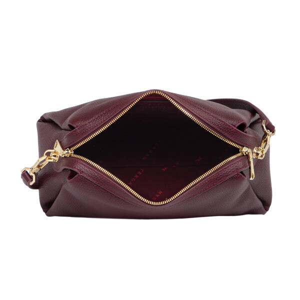 Bordo Hakiki Deri Kadın Omuz Çantası - S26Y1BC80566-M71 - 4