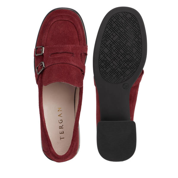 Bordo Hakiki Süet Deri Kadın Makosen - K26S1AY68926-F90 - 5