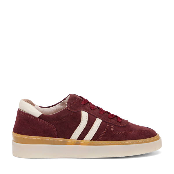 Bordo Hakiki Süet Deri Kadın Sneaker - K26I1AY68421-F90 - 1