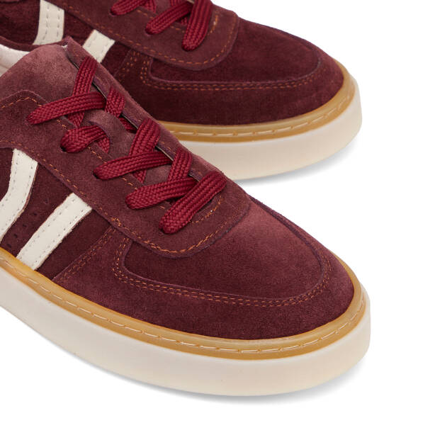 Bordo Hakiki Süet Deri Kadın Sneaker - K26I1AY68421-F90 - 3