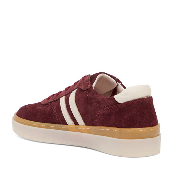Bordo Hakiki Süet Deri Kadın Sneaker - K26I1AY68421-F90 - 4