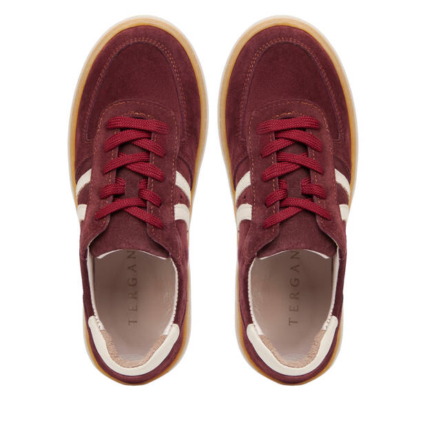 Bordo Hakiki Süet Deri Kadın Sneaker - K26I1AY68421-F90 - 5