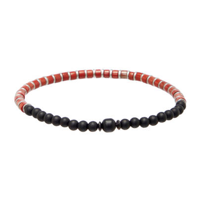 Bordo Jasper-Onix Erkek Bileklik - E1BLK0410452-F75 - 1
