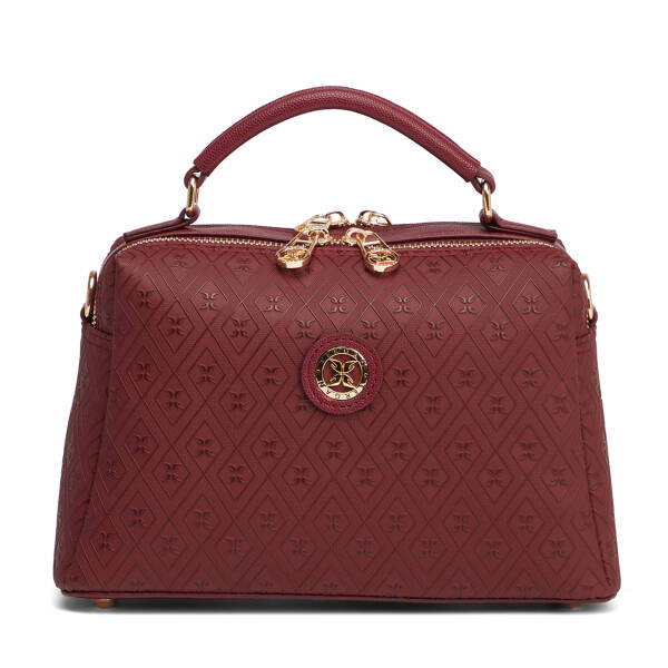 Bordo Print Kadın El Çantası - S26K1PR09182-R6P - 1