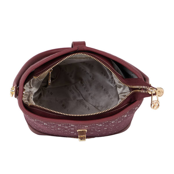Bordo Tekstil Kadın El Çantası - S26K1TWC0726-V6K - 4