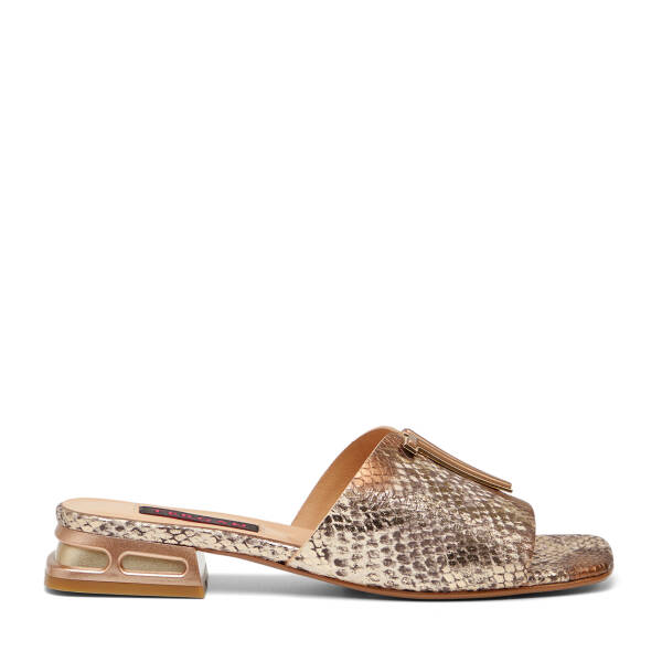 Bronz Hakiki Deri Kadın Terlik - K26Y1TR68565-V0Y - 1