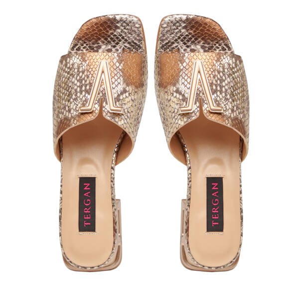 Bronz Hakiki Deri Kadın Terlik - K26Y1TR68565-V0Y - 5