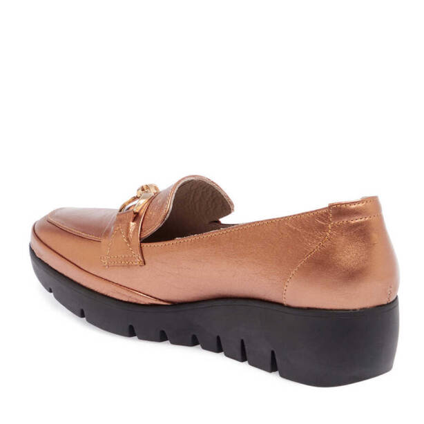 Bronz Rugan Deri Kadın Dolgu Topuklu Ayakkabı - K23S1AY66842-U0I - 2