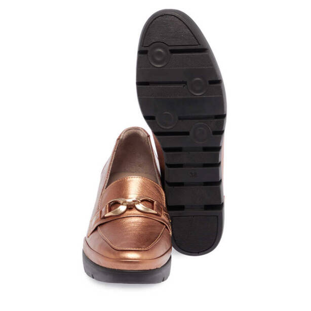 Bronz Rugan Deri Kadın Dolgu Topuklu Ayakkabı - K23S1AY66842-U0I - 4